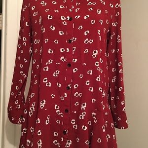 Anthropology peplum floral dress size small
